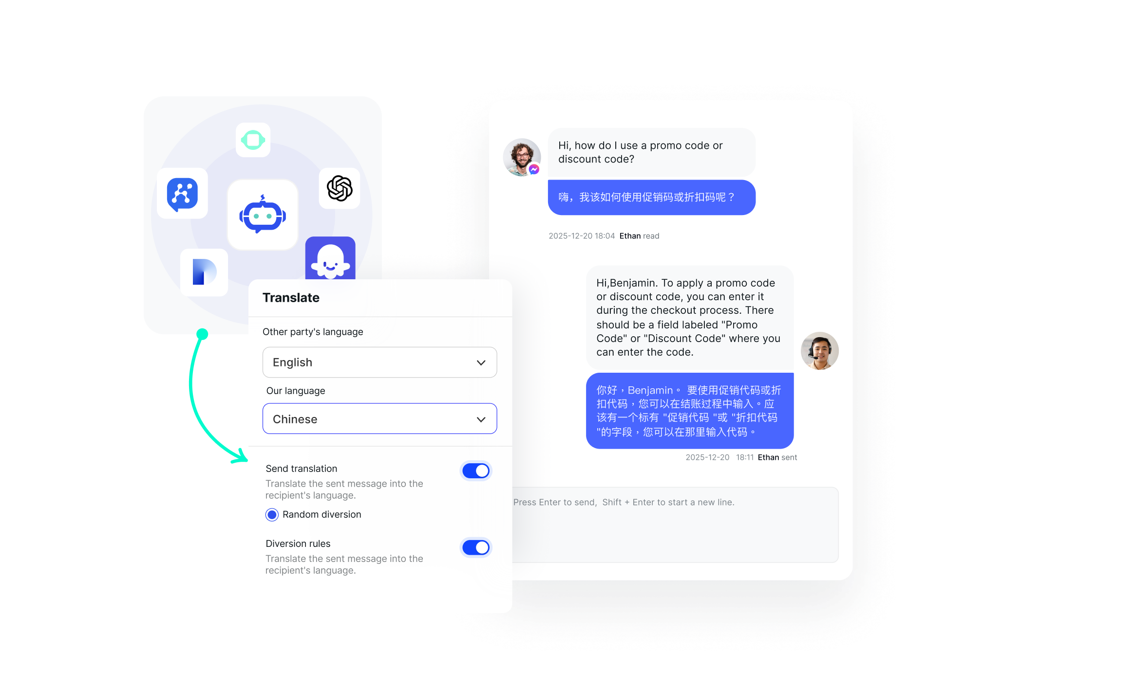 Open AI agent ecosystem and seamless cross-language communication